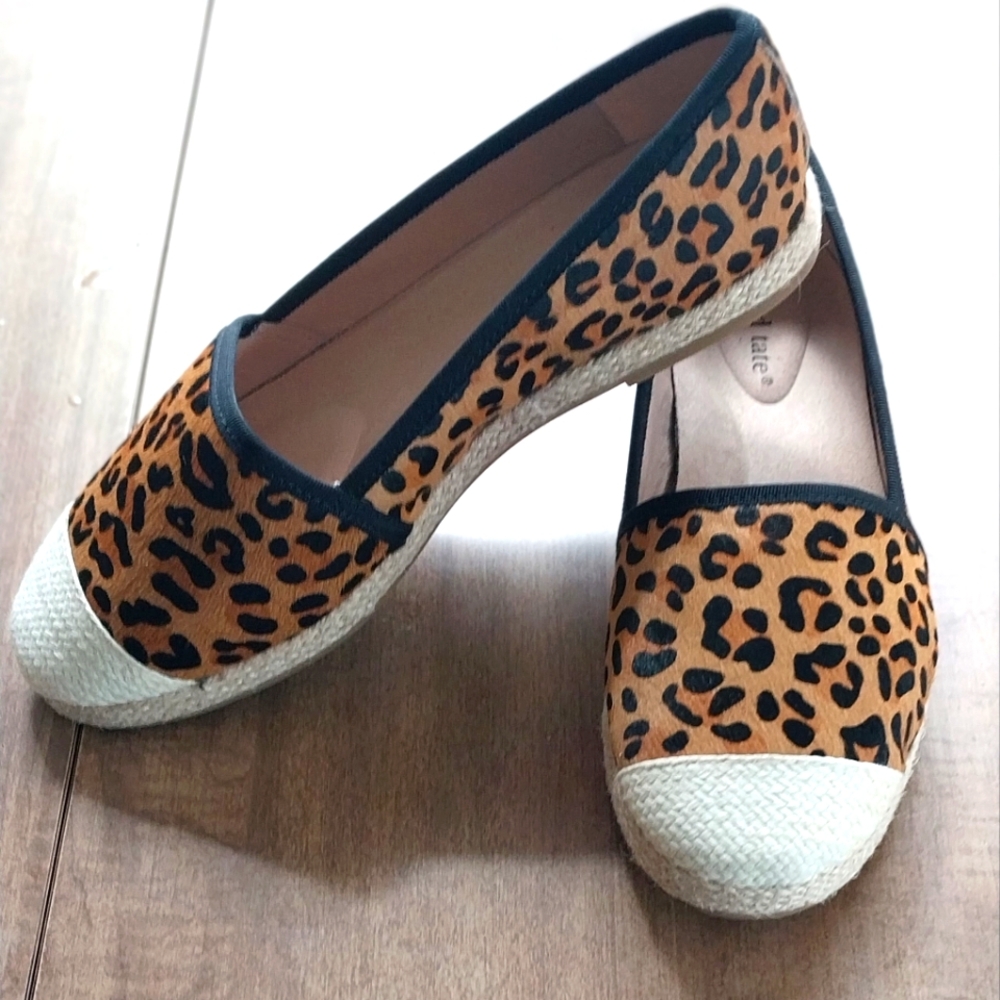 Leopard print slip on shoes